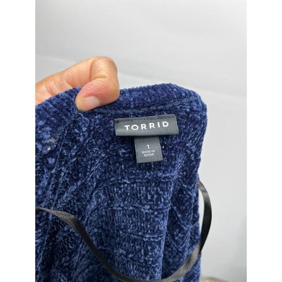 Torrid Chenille Cocoon Open Front Ribbed Sweater / Size-1 - Picture 7 of 14